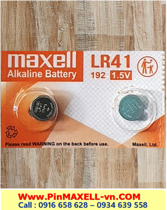 Pin LR41 AG3 192 _Pin cúc áo 1.5v Alkaline Maxell LR41 AG3 189 (MẪU MỚI)